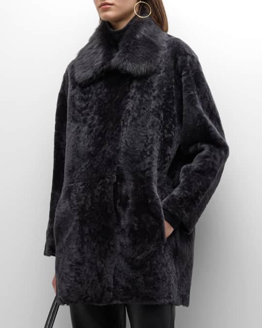 Gushlow and Cole Relaxed Fit Mixed Shearling Coat Neiman Marcus