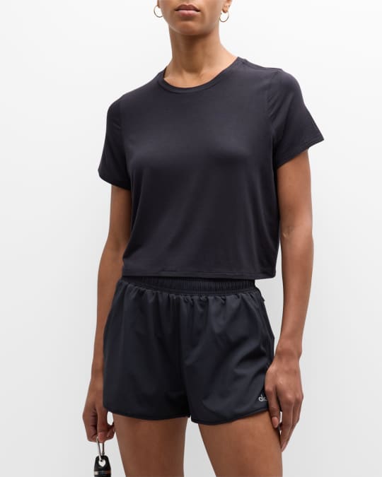 Alo Yoga All Day Cropped Short-Sleeve T-Shirt | Neiman Marcus
