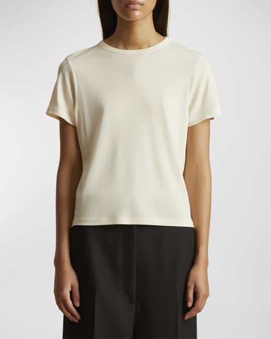 Khaite Emmylou Short-Sleeve Cotton T-Shirt | Neiman Marcus