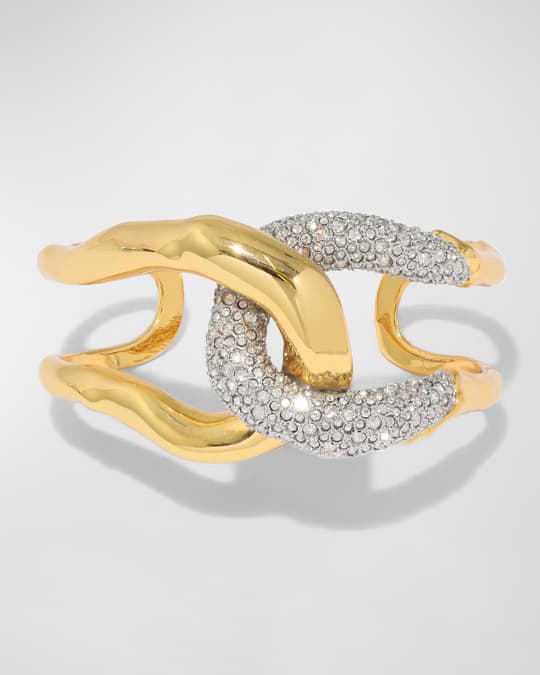 Solanales Crystal Interlocked Cuff Bracelet