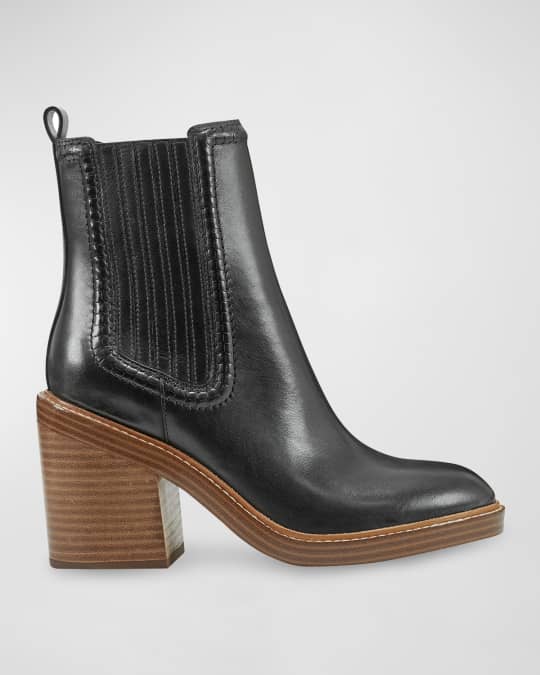 Marc Fisher LTD Halida Leather Chelsea Ankle Boots Neiman Marcus