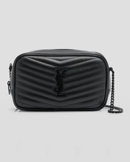 【SAINT LAURENT】MINI LOU CROSSBODY BAG Lou Mini leather crossbody bag in black - Saint Laurent