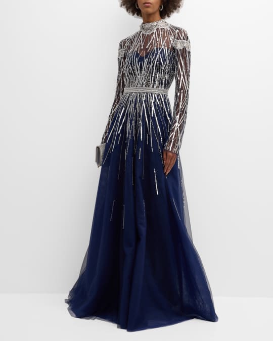 Neiman marcus long discount sleeve evening gowns