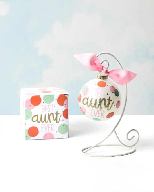 Coton Colors Best Aunt Ever Personalized Glass Ornament with Stand ...