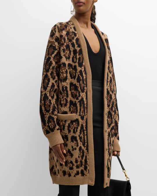 Leopard cashmere cardigan hotsell