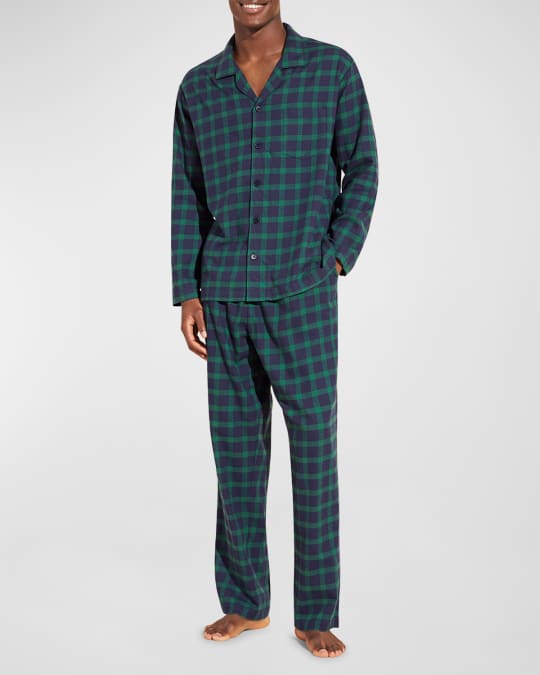 Eberjey Men s Long Flannel Pajama Set Neiman Marcus