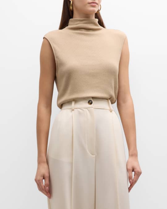 Enza Costa Sweater Turtleneck Sleeveless Dresses ENZA COSTA Silk