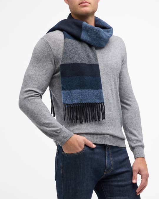 Rodd Gunn Men's James Place Stripe Virgin Wool Scarf Neiman Marcus