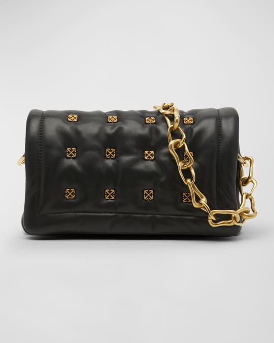 LEATHER QUILTED SMALL POUCH OFF WHITE