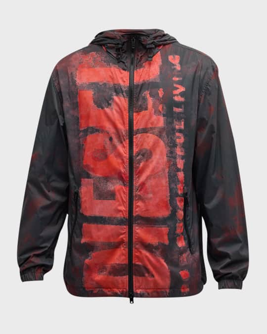 Diesel Men's J-Warrett-Logo Wind-Resistant Jacket | Neiman Marcus