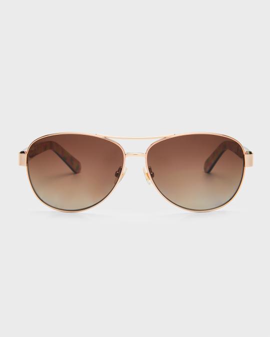 kate spade new york dalia stainless steel aviator sunglasses  display picture 2