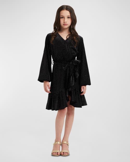 Bardot Junior Girl s Polka Dot Wrap Dress Size 4 12 Neiman Marcus