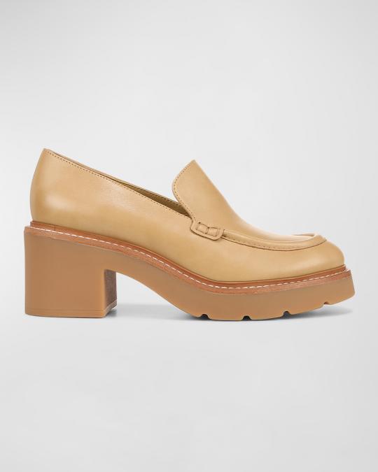Vince Rowe Platform Leather Loafers | Neiman Marcus