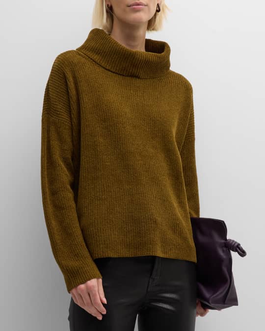 Eileen Fisher Missy Organic Cotton Chenille Turtleneck Sweater