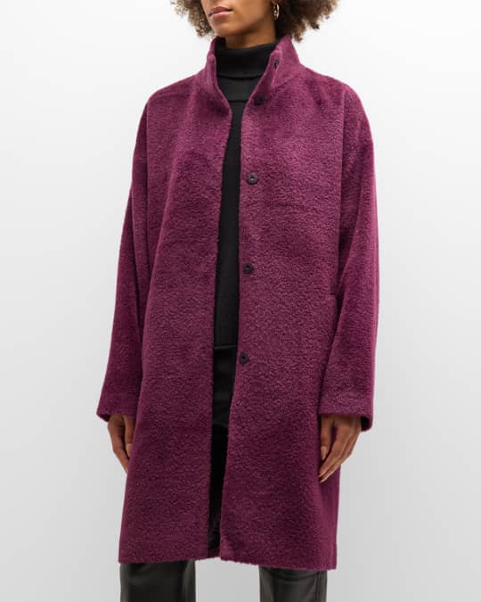 Eileen Fisher Petite Snap Front Alpaca Wool Coat Neiman Marcus