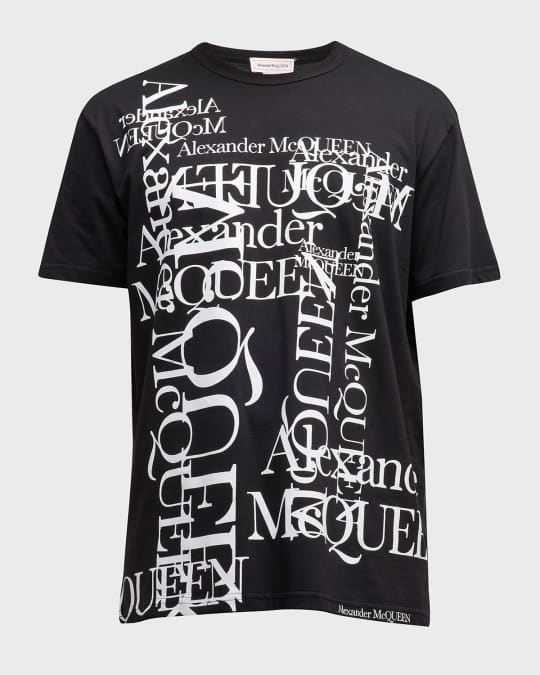 ★alexander mcqueen★ Stamp Logo Print Short Sleeve T-Shirt McQueen Men's Logo Stamp-Print T-Shirt | Neiman Marcus