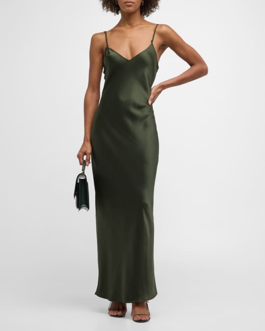 Silk cami slip dress top
