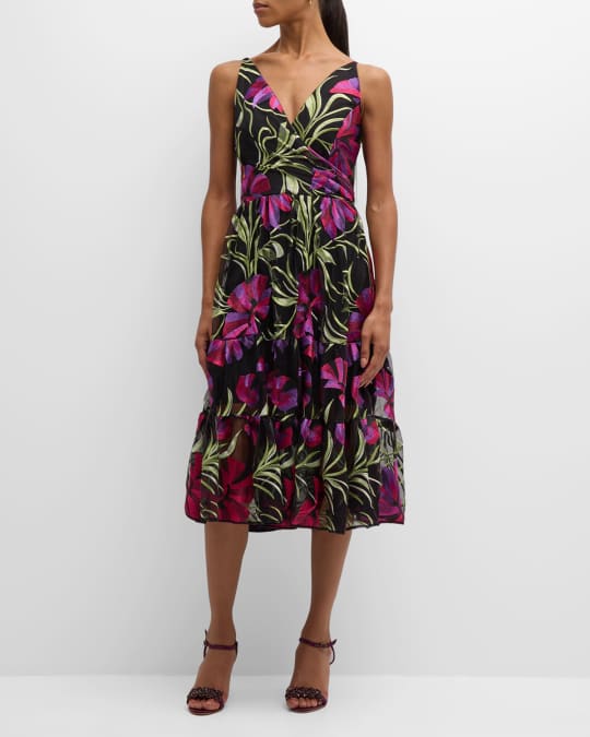 Paulette Embroidered Fit Flare Dress