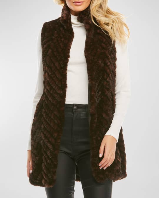Fabulous Furs Gemma Knitted Faux Fur Vest Neiman Marcus