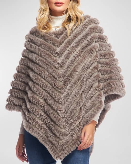 Faux Fur Neck Poncho