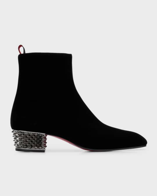 Christian Louboutin Men s Rosalio 40 Velvet Ankle Boots Neiman Marcus