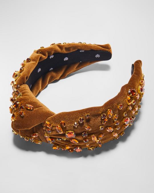 Lele Sadoughi Embellished Velvet Headband | Neiman Marcus display picture 1
