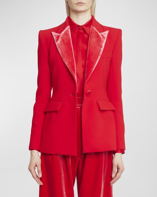 Alex Perry Priestley Velvet Lapel Blazer | Neiman Marcus