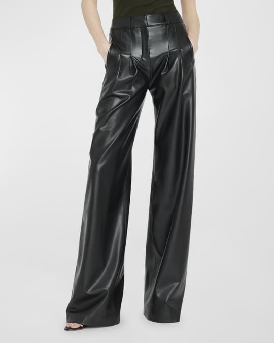 Veronica Beard Rennert Wide-Leg Vegan Leather Pants | Neiman Marcus