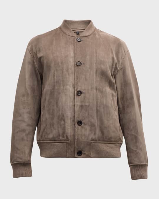 Giorgio Armani Men's Suede Blouson Jacket | Neiman Marcus