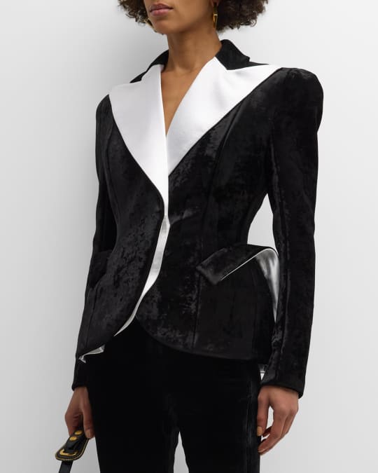 Balmain Structured Velvet Blazer Jacket Neiman Marcus