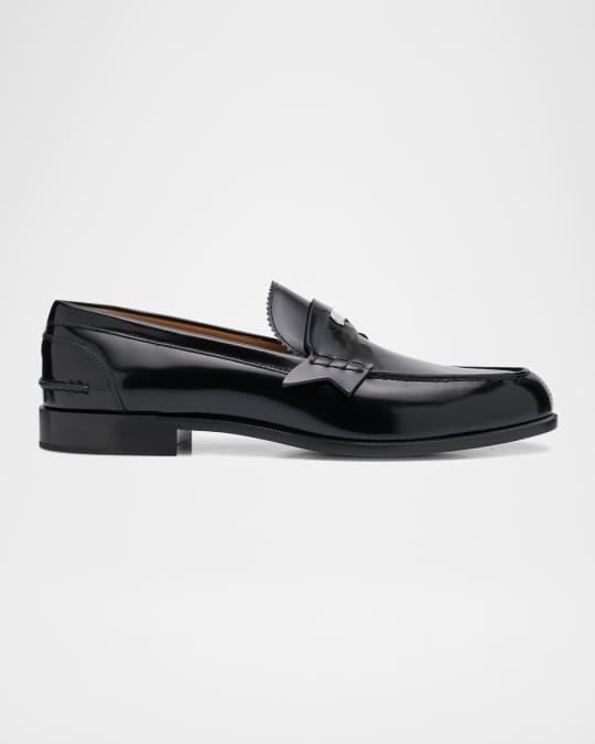 Christian Louboutin Men's Patent Leather Penny Loafers | Neiman Marcus