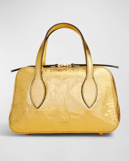 Khaite Maeve Small Metallic Leather Crossbody Bag Neiman Marcus