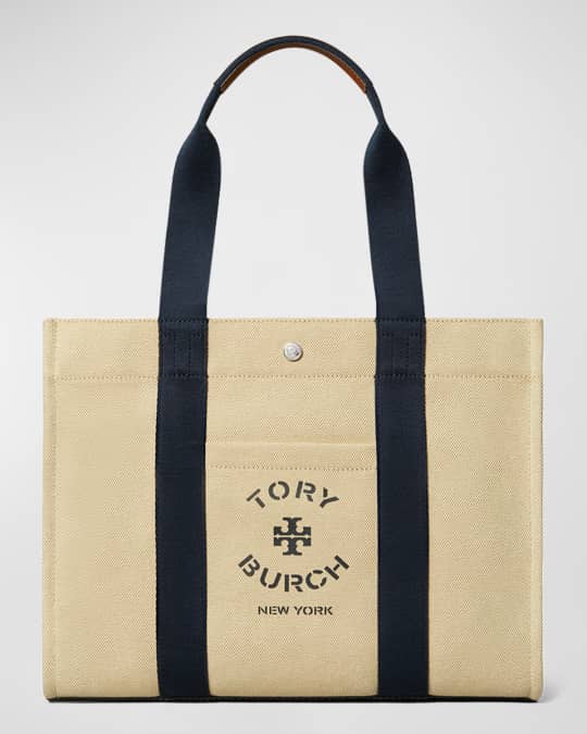 Tory Burch Logo Canvas Tote Bag Neiman Marcus