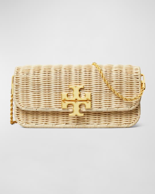 Tory Burch Eleanor Raffia Clutch Bag | Neiman Marcus