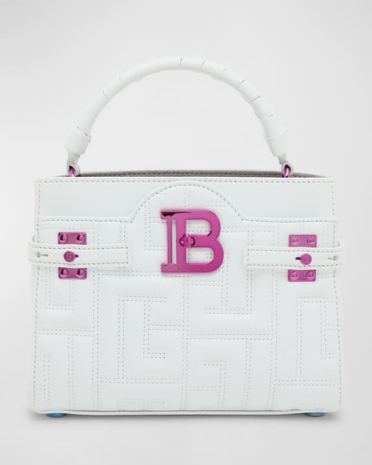 Balmain BBuzz 22 Quilted Leather Top-Handle Bag | Neiman Marcus