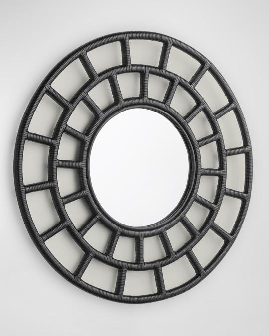 Round Rattan Mirror, 35