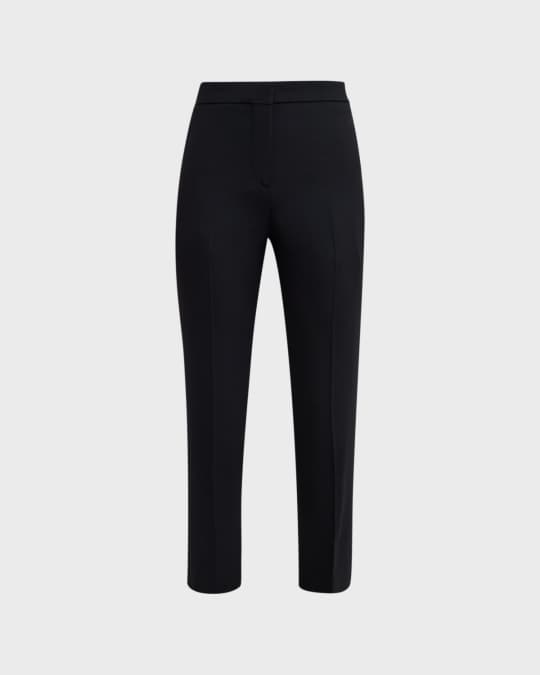 McQueen Sustainable Leaf Crepe Straight-Leg Ankle Cigarette