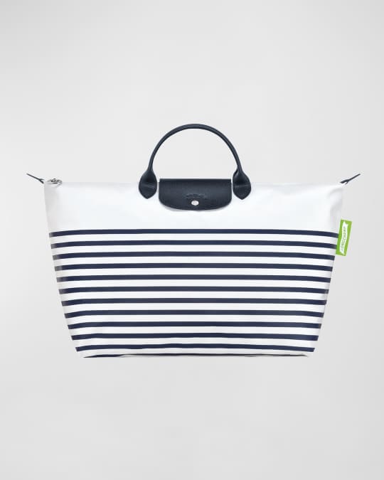 Le Pliage 18 Striped Nylon Travel Tote Bag
