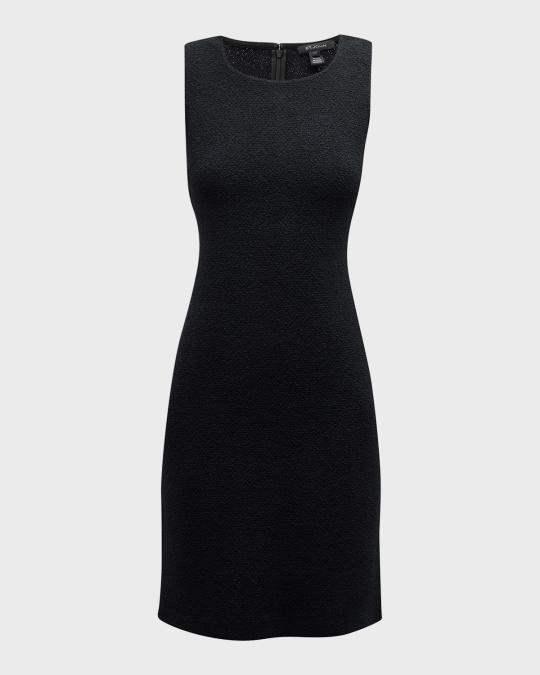 st john boucle knit dress Compact Sleeveless Short Puff Sleeves
