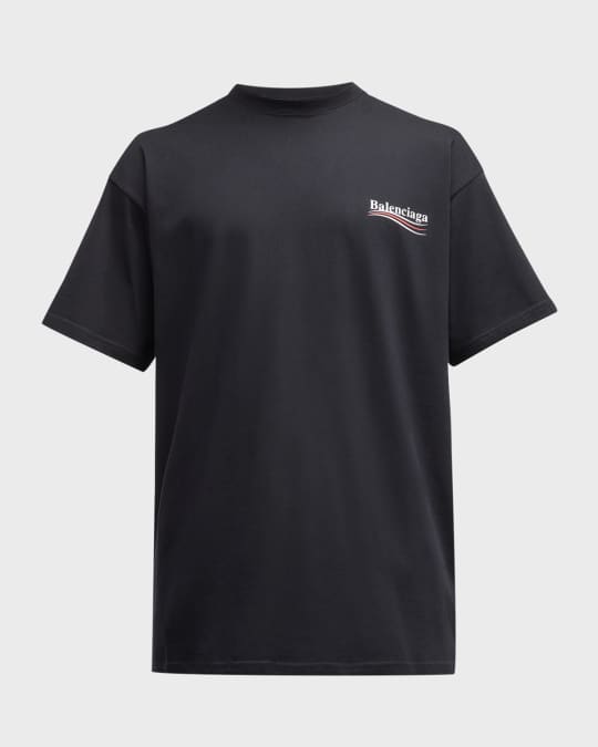 【関税込み】BALENCIAGA Double \"Political Campaign\" T-shirt Men's Political Campaign Double T-shirt in Navy/white/red