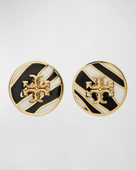 Kira enamel shop circle stud earring