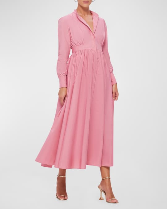 leo lin shirt dress Aubrey Appliqu Shirt Midi Dress