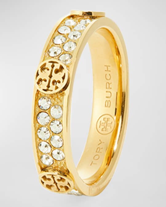 Miller Double T Crystal Stud Ring