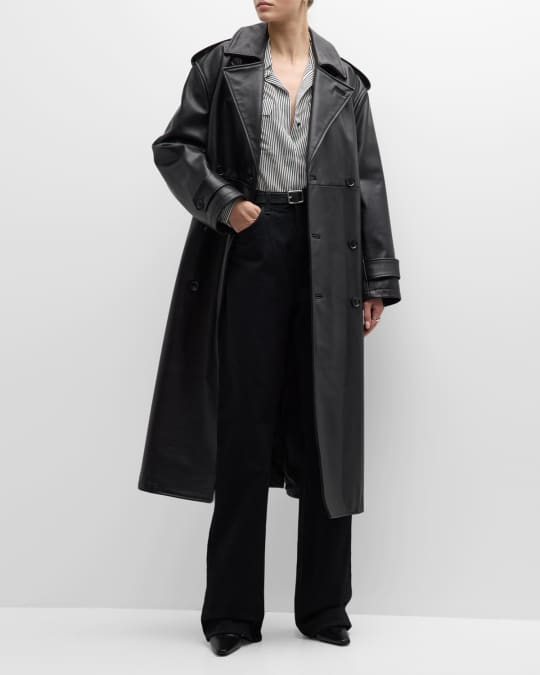 Nili Lotan Peter Oversized Leather Trench Coat Neiman Marcus