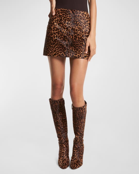 Cowhide mini skirt hotsell