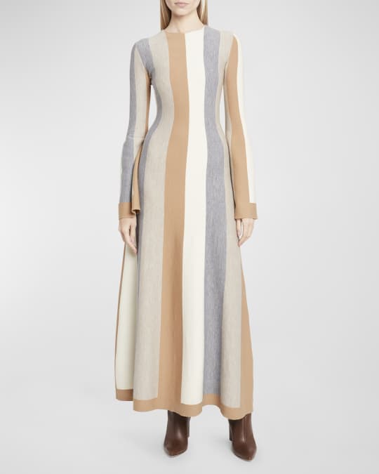 gabriela hearst dress Nyra Silk Maxi Off White length dress is a mesh pointelle stitch that creates an open airy look as the dress moves Ardor Knit Maxi Dress in