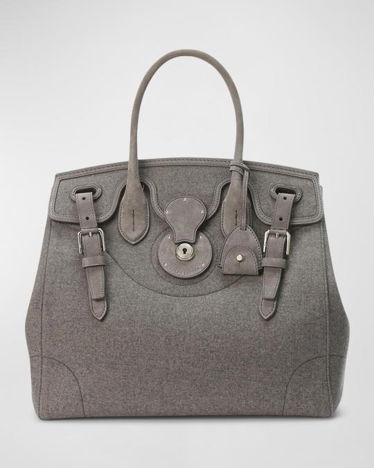 Ralph Lauren Collection Ricky 33 Wool Top-Handle Bag | Neiman Marcus
