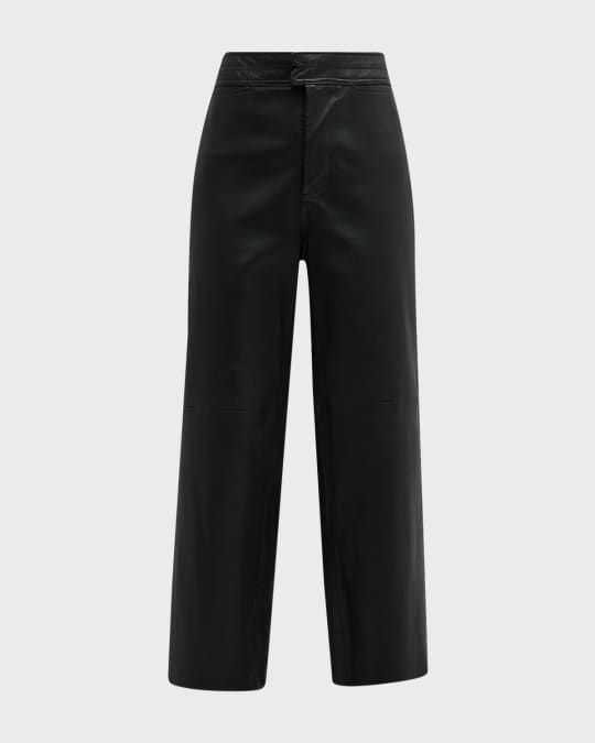Apiece Apart Monterey Cropped Straight Leg Leather Pants Neiman Marcus
