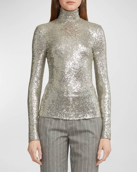 Ralph Lauren Collection Sequin Turtleneck Top Neiman Marcus