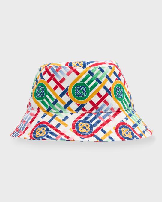 Casablanca Multicolor Monogram Bucket Hat | Designer Statement Hat | Unisex Casablanca Hat with logo | Men main image 4